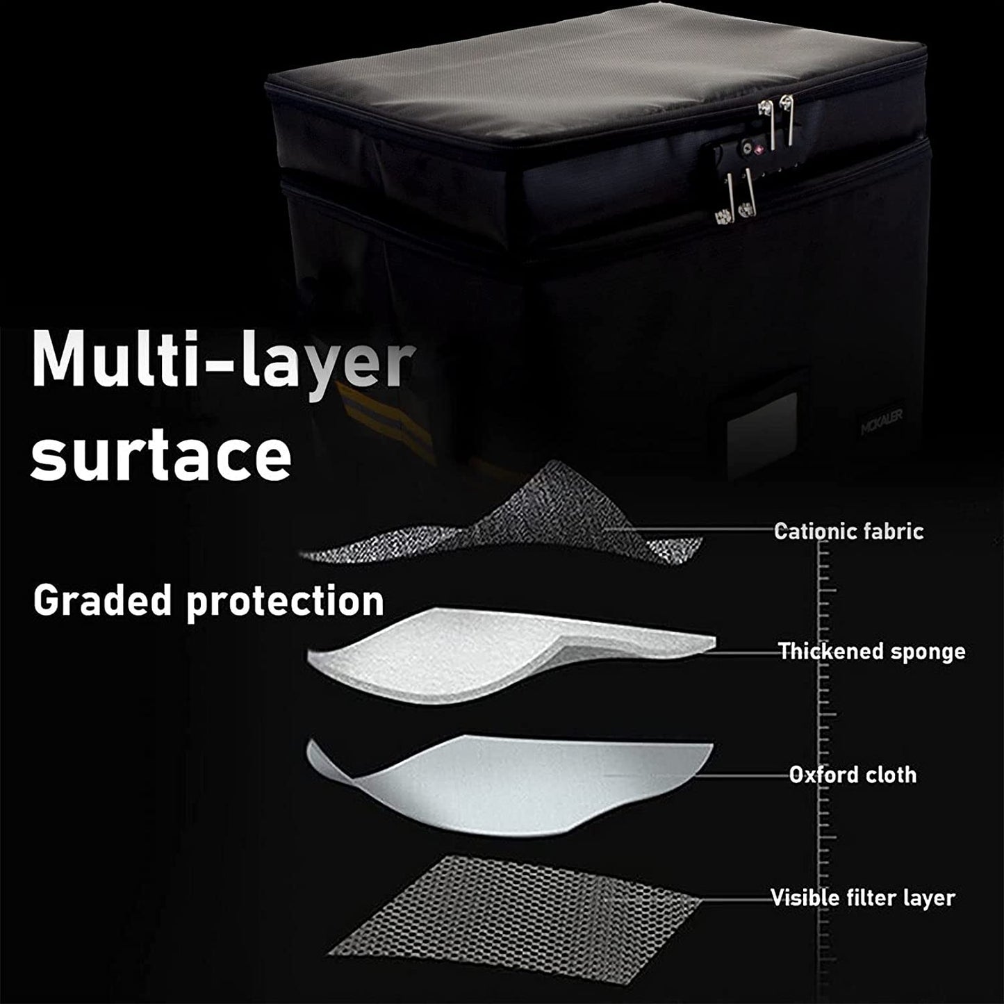 Fireproof Document File Box with Lock 2 Layer Water-Resistant Organizer