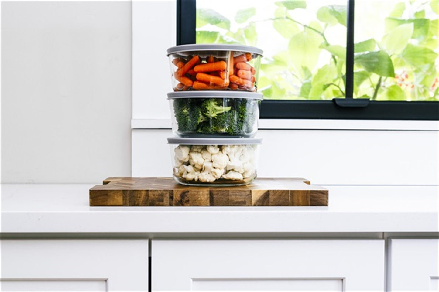 Glass Food Storage Containers 12 Piece Set 4 Cup with BPA-Free Lids