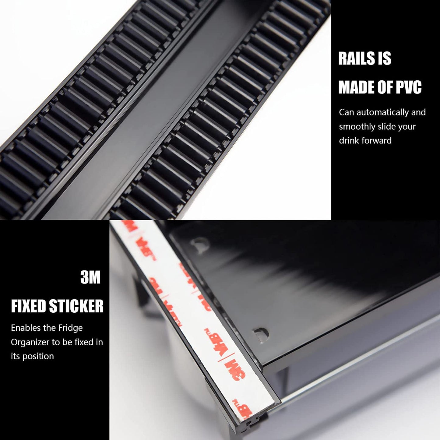 Fridge Drink Organizer 5 Row Self-Pushing Soda Can Dispenser