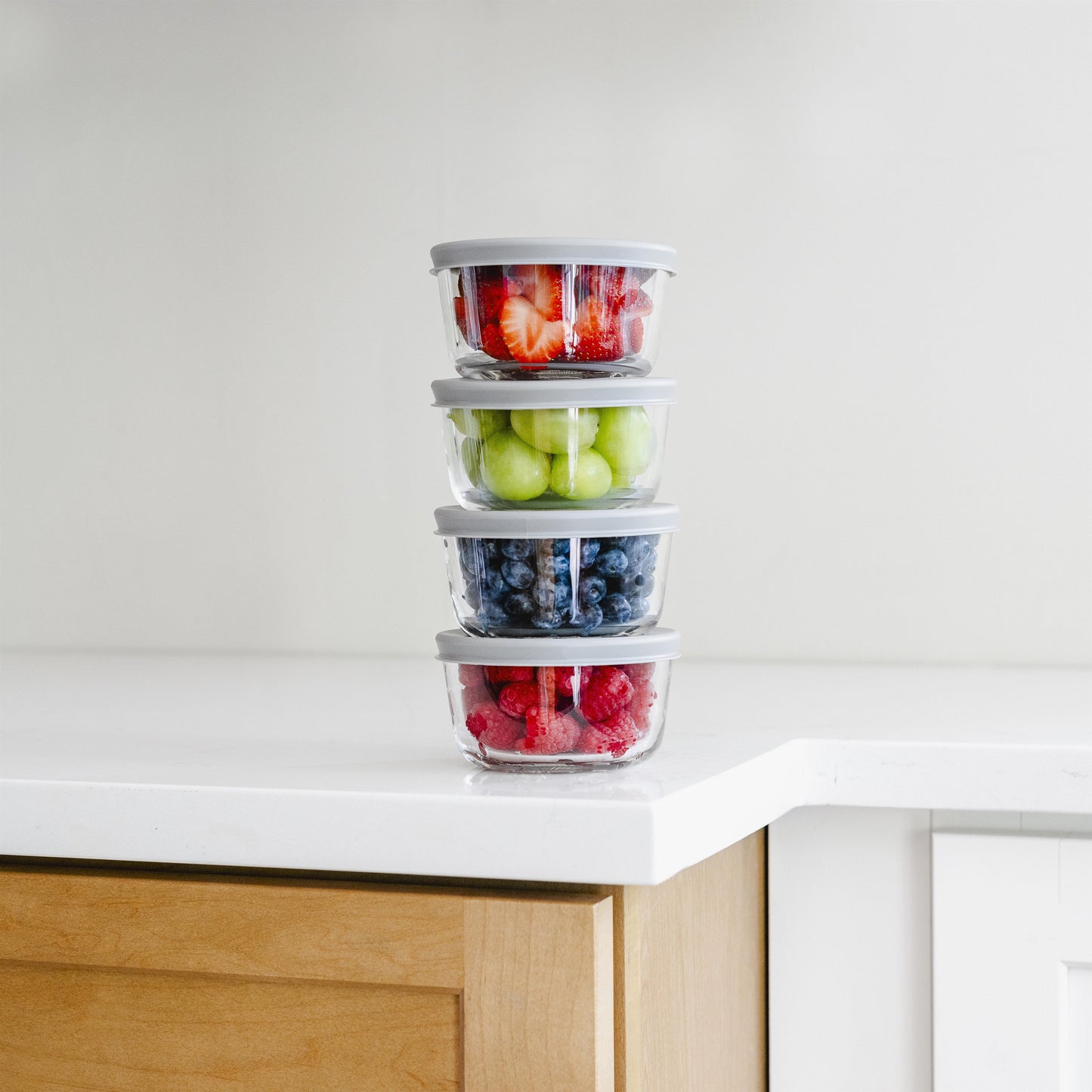 Glass Food Storage Containers - 8 Piece .7oz Set (4 Containers + 4 Lids)