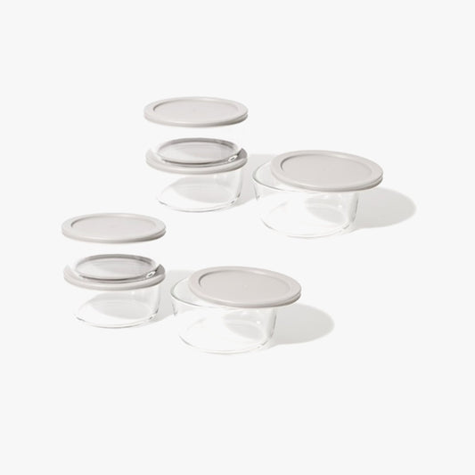 Glass Food Storage Containers 12 Piece Set 4 Cup with BPA-Free Lids