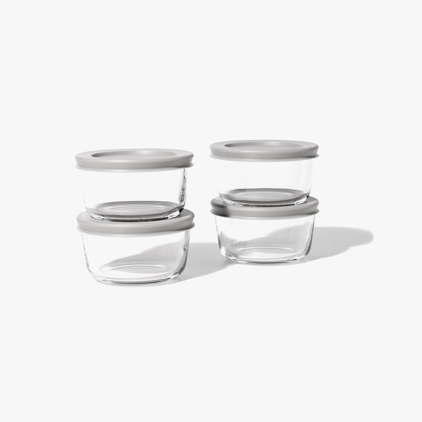 Glass Food Storage Containers - 8 Piece .7oz Set (4 Containers + 4 Lids)