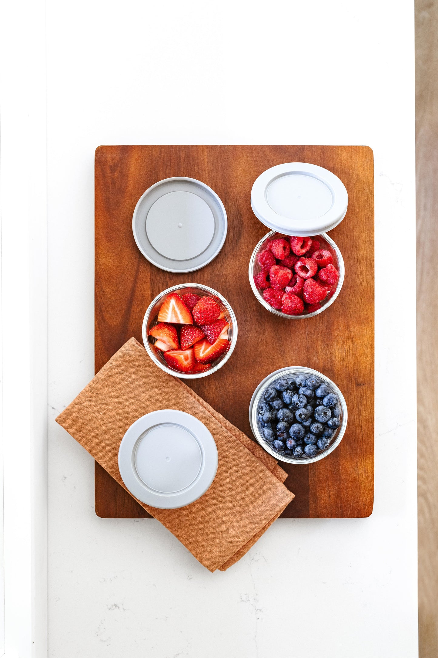 Glass Food Storage Containers - 8 Piece .7oz Set (4 Containers + 4 Lids)