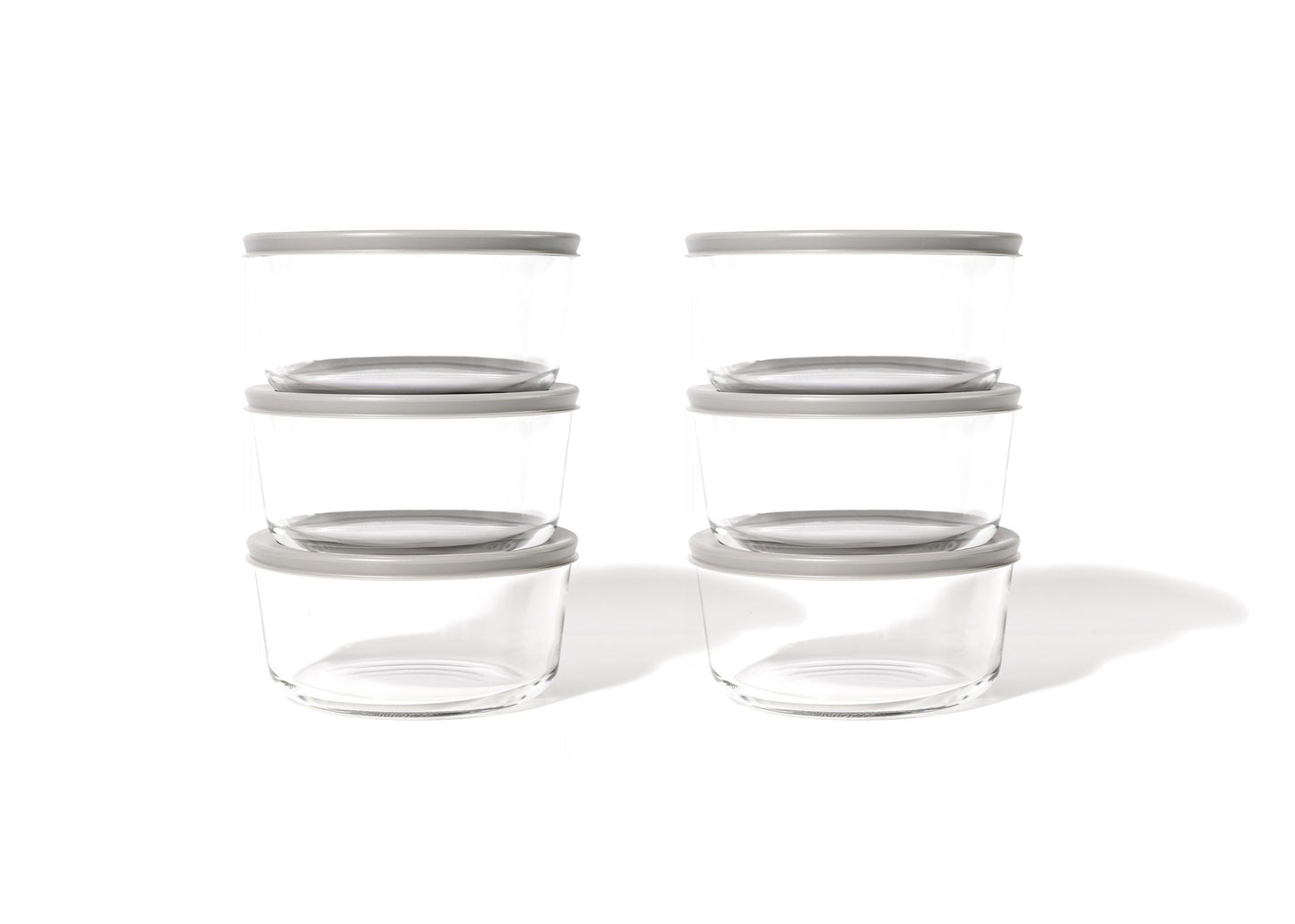 Glass Food Storage Containers 12 Piece Set 4 Cup with BPA-Free Lids