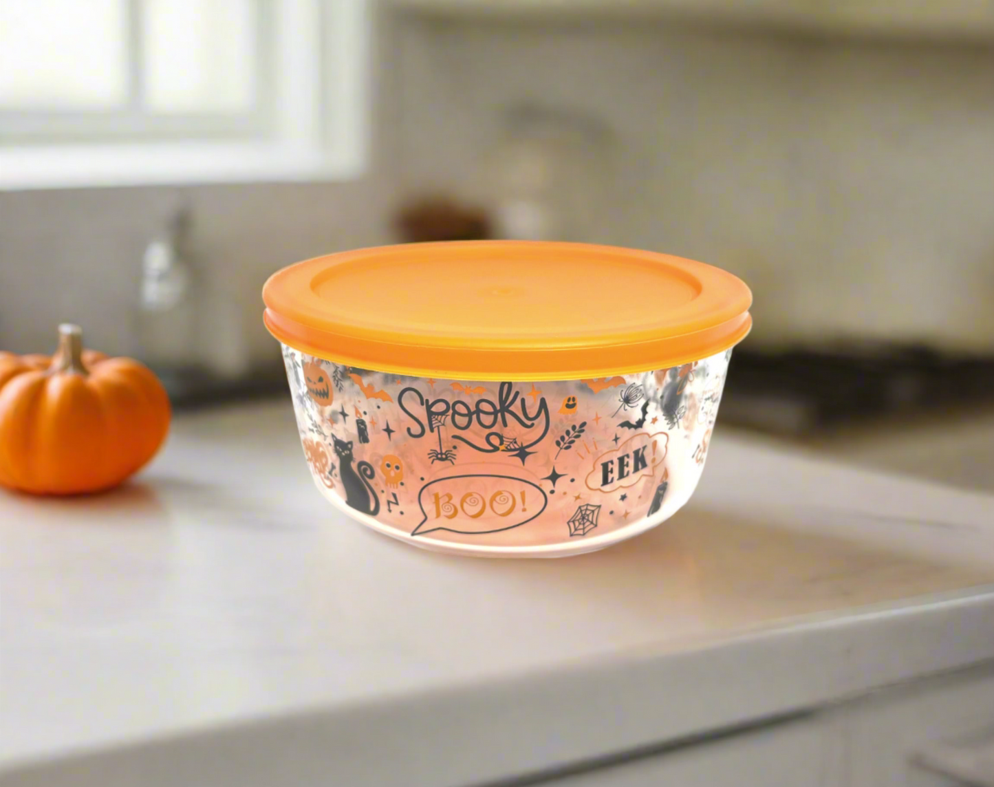 Dura Living Halloween Glass Food Storage Containers 4pc 4 Cup Set