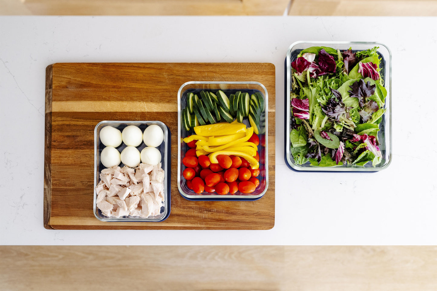 6 Piece Glass Food Storage Containers Rectangular Nesting Set